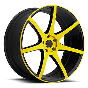 black and yellow rims