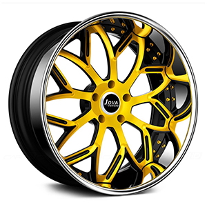 black silver rims yellow lip black silver rims yellow lip