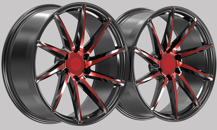 black and red rims