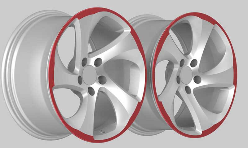 silver rims with red lip