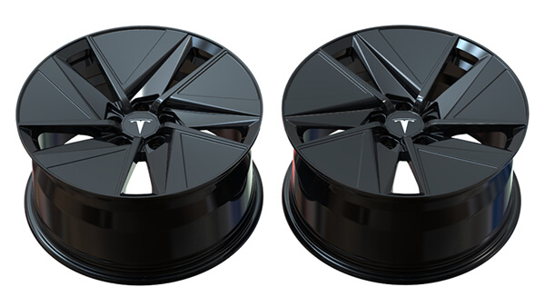 tesla model 3 black rims
