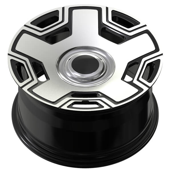 black and polished wheels